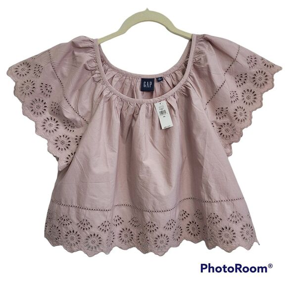 GAP Eyelet Flutter Sleeve Top Size‎ XSMALL - Picture 2 of 11